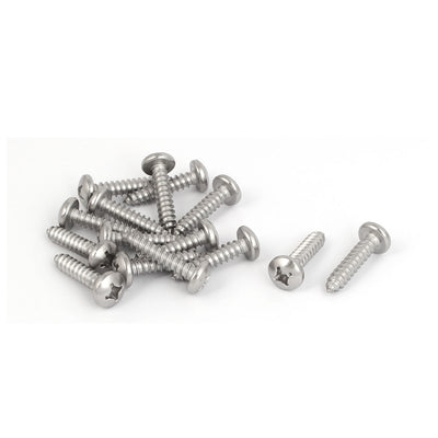 uxcell Uxcell M5.5x25mm 316 Stainless Steel Phillips Pan Round Head Self Tapping Screws 15pcs