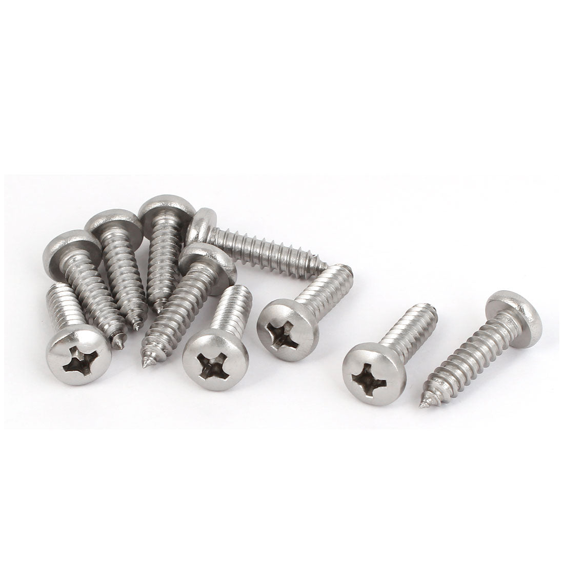 uxcell Uxcell M6.3x25mm 316 Stainless Steel Phillips Drive Pan Head Self Tapping Screws 10pcs