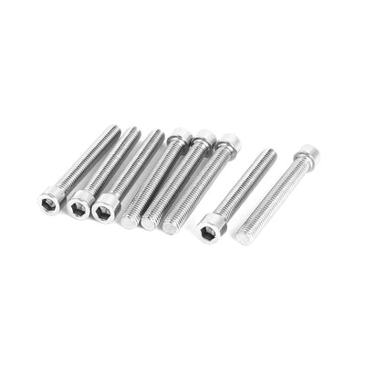 uxcell Uxcell M8 x 60mm 68mm Length Stainless Steel Hex Socket Head Cap Screw Bolt 8pcs