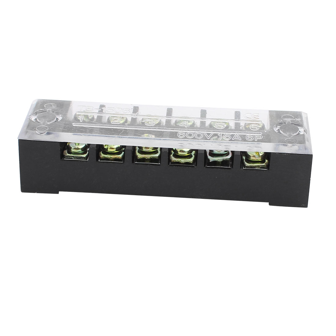 uxcell Uxcell 5Pcs 600V 15A 6 Positions 6P Dual Rows Covered Barrier Screw Terminal Blocks