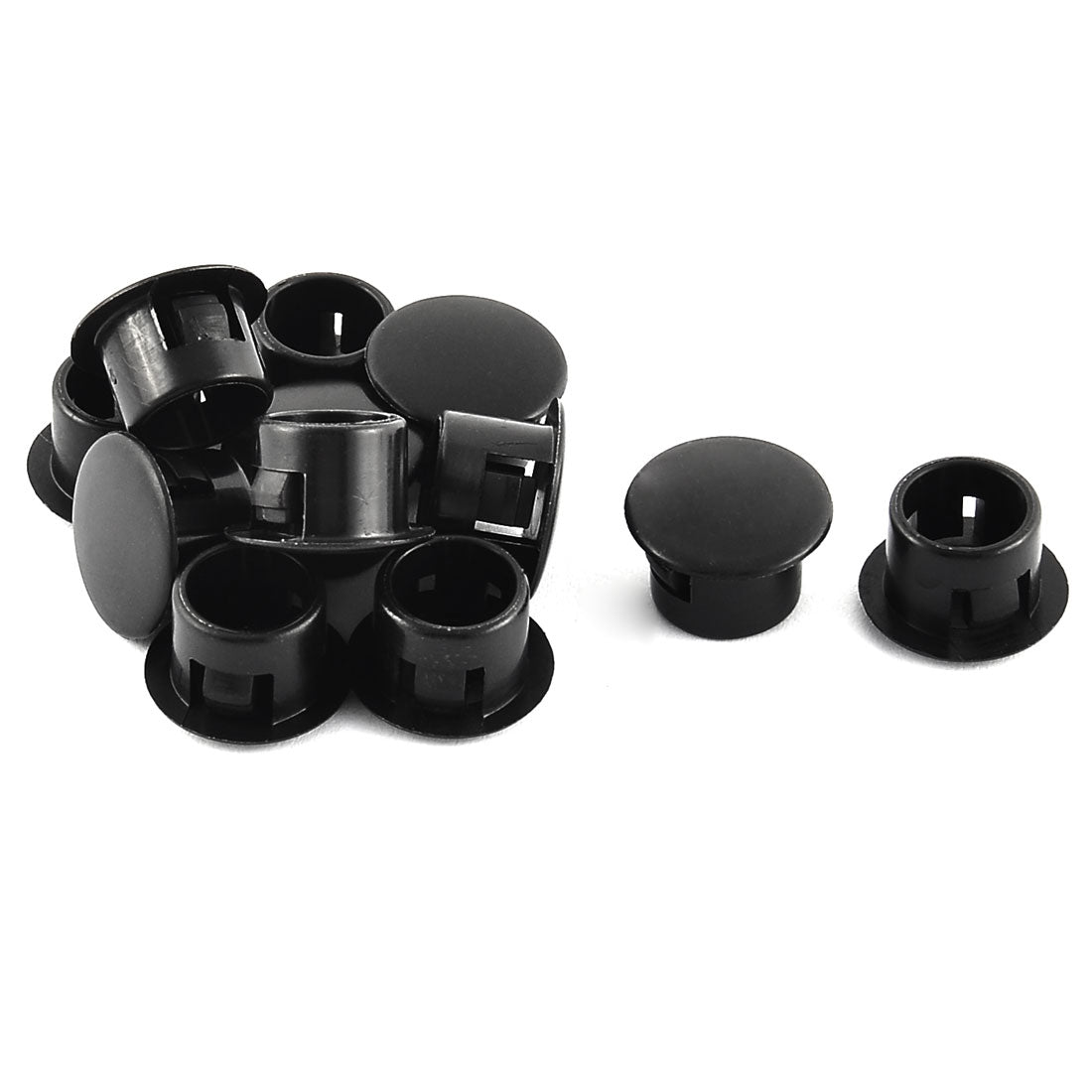 uxcell Uxcell Door Plastic Mounting Locking Hole Plugs Button Cover Black 13mm Dia 12pcs