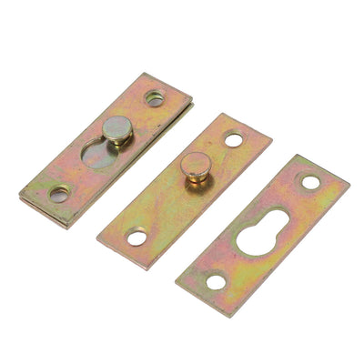 Harfington Uxcell Furniture Bed Rail Hook Plate Bracket Connector Brass Tone 2pcs