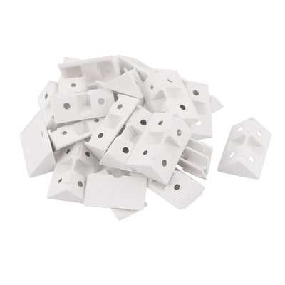 uxcell Uxcell Cabinet 42mmx29mmx15mm Plastic Shelf Corner Brace Joint Bracket White 20pcs