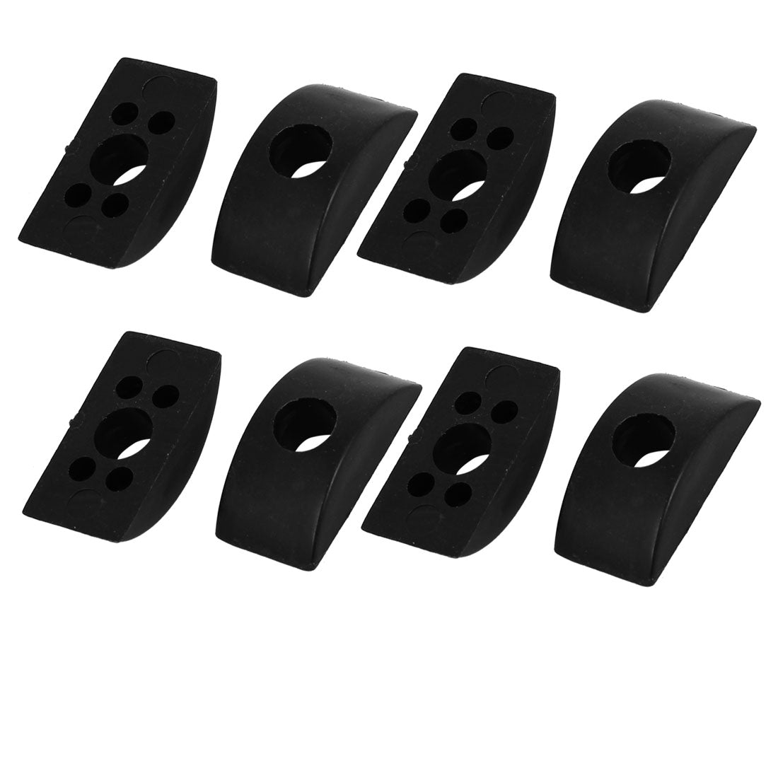 uxcell Uxcell Plastic Half Moon Spacer Connector Hardware Fittings Black 8mm Hole Dia 8pcs