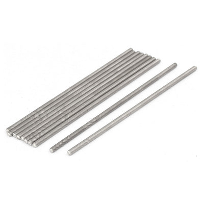 uxcell Uxcell M3 x 100mm 0.5mm Pitch 304 Stainless Steel Fully Threaded Rods Hardware 10 Pcs