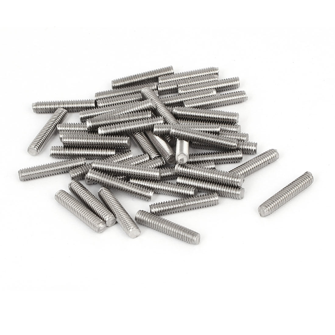 uxcell Uxcell M4 x 20mm 304 Stainless Steel Fully Threaded Rod Bar Studs Silver Tone 50 Pcs