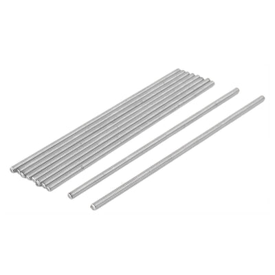 uxcell Uxcell 10Stk. 304 Edelstahl volle Gewindestange Stehbolzen M4 x 130mm 0,7mm Gewindegang de