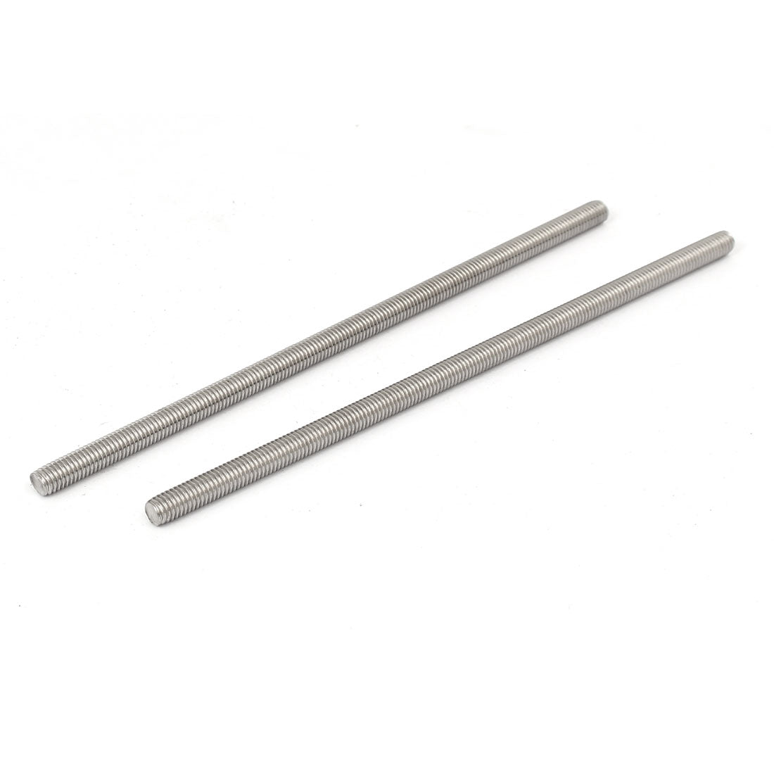 uxcell Uxcell M5 x 130mm 304 Stainless Steel Fully Threaded Rod Bar Studs Silver Tone 10 Pcs