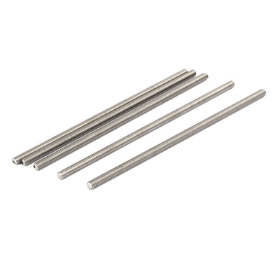 uxcell Uxcell M5 x 140mm 304 Stainless Steel Fully Threaded Rod Bar Studs Hardware 5 Pcs
