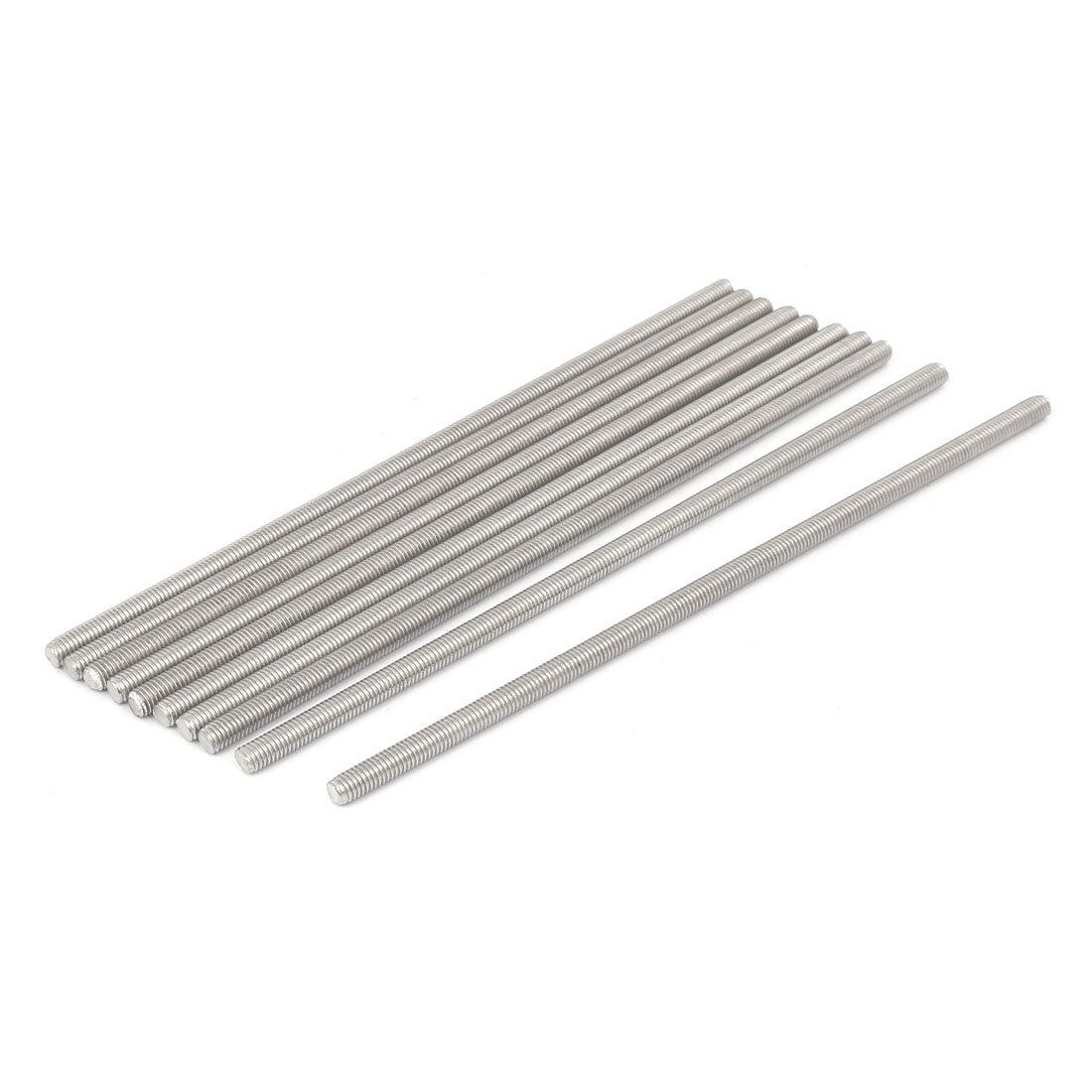 uxcell Uxcell M5 x 160mm 304 Stainless Steel Fully Threaded Rod Bar Studs Fasteners 10 Pcs