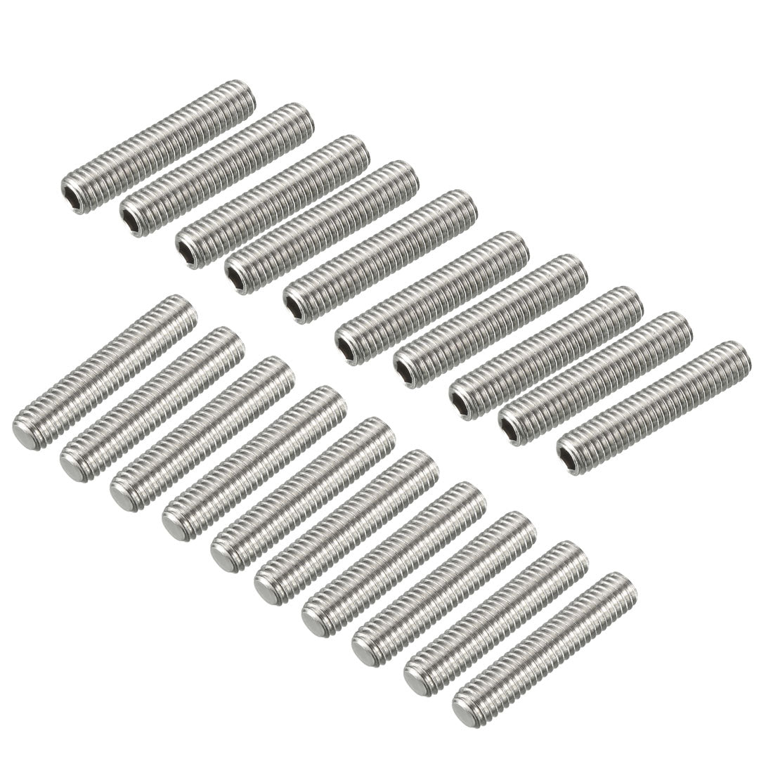 uxcell Uxcell M6 x 30mm Fully Male Threaded 304 Stainless Steel Rod Bar Studs 20 Pcs