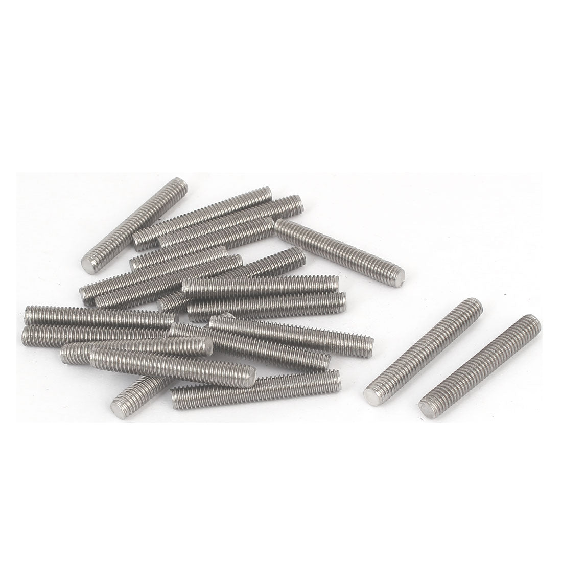 uxcell Uxcell M6 x 40mm 1mm Thread Pitch 304 Stainless Steel Rod Bar Studs Silver Tone 20 Pcs