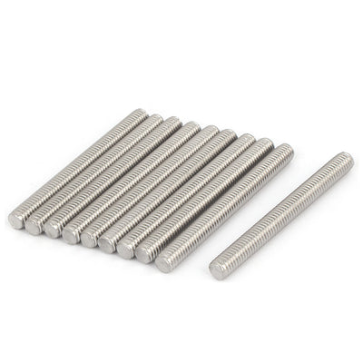 uxcell Uxcell M6 x 60mm 304 Stainless Steel Fully Threaded Rod Bar Studs Hardware 10 Pcs