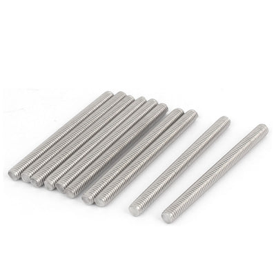 uxcell Uxcell M6 x 70mm 304 Stainless Steel Male Threaded Rod Bar Studs Silver Tone 10 Pcs