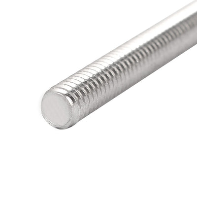 Harfington Uxcell M6 x 130mm 304 Stainless Steel Fully Threaded Rod Bar Studs Silver Tone 5 Pcs