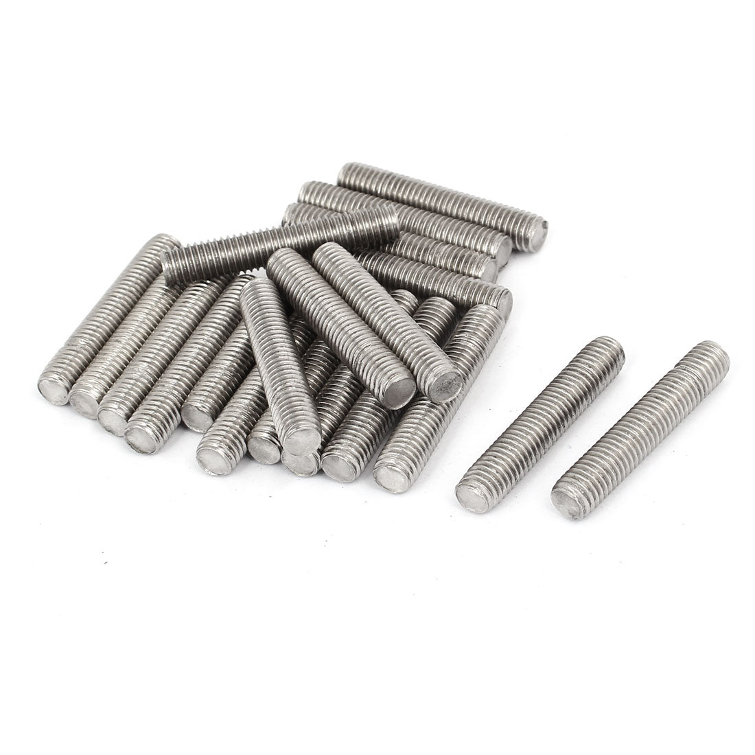 uxcell Uxcell M8 x 45mm 304 Stainless Steel Fully Threaded Rods Bar Studs Silver Tone 20 Pcs