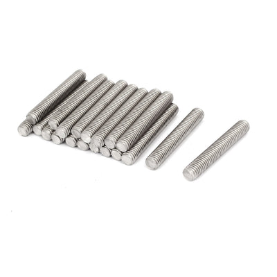 Harfington Uxcell M8 x 50mm 1.25mm Pitch 304 Stainless Steel Fully Threaded Rods Fasteners 20 Pcs