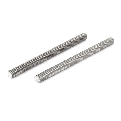 Harfington Uxcell M8 x 100mm 304 Stainless Steel Fully Threaded Rods Hardware Silver Tone 10 Pcs