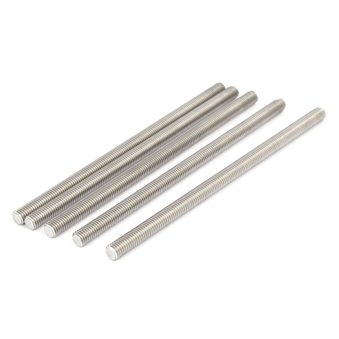 uxcell Uxcell M8 x 160mm 304 Stainless Steel Fully Threaded Rods Fasteners Silver Tone 5 Pcs