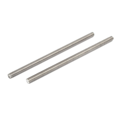 Harfington Uxcell M8 x 170mm 304 Stainless Steel Fully Threaded Rods Fasteners Silver Tone 5 Pcs