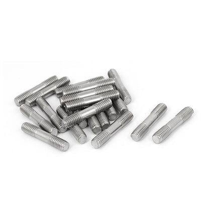 uxcell Uxcell M6x30mm 304 Stainless Steel Double End Threaded Stud Screw Bolt 20pcs