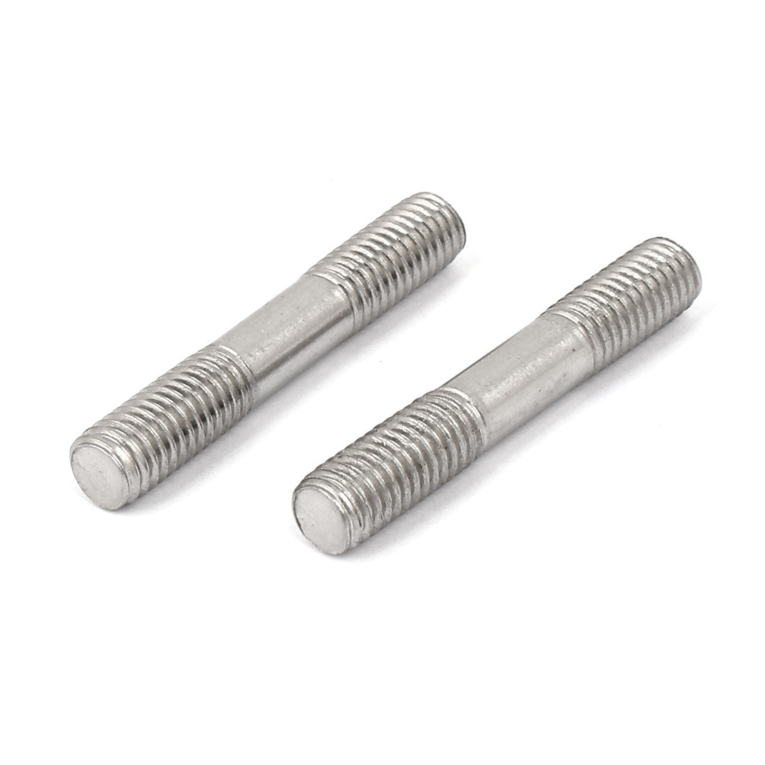 uxcell Uxcell M8x50mm Tight Adjustable Push Rod Double End Thread Stud Silver Tone 20pcs