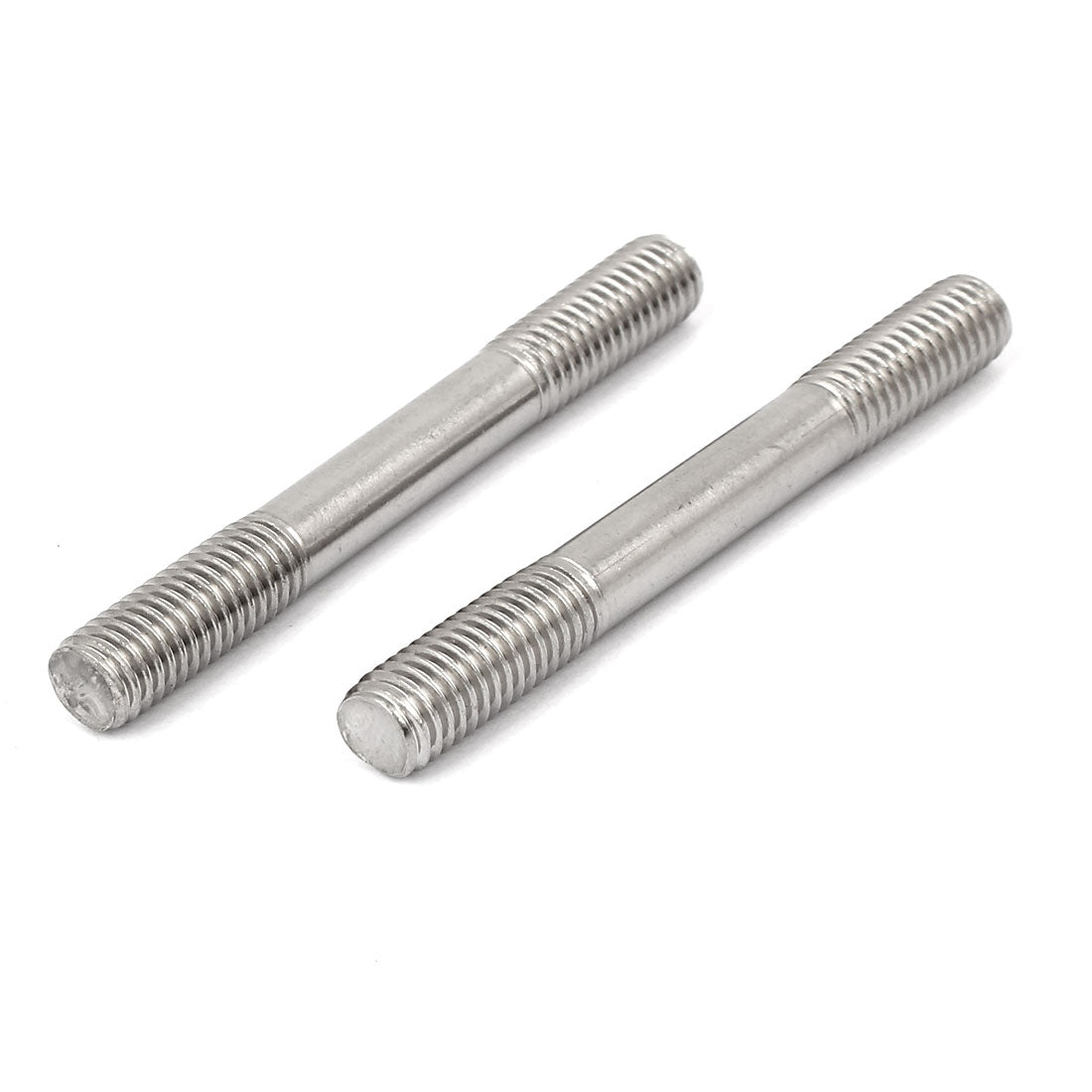 uxcell Uxcell M8 x 70mm Tight Adjustable Push Rod Double End Thread Stud Silver Tone 10pcs