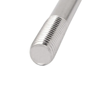 Harfington Uxcell M8 x 80mm Tight Adjustable Push Rod Double End Thread Stud Silver Tone 10pcs