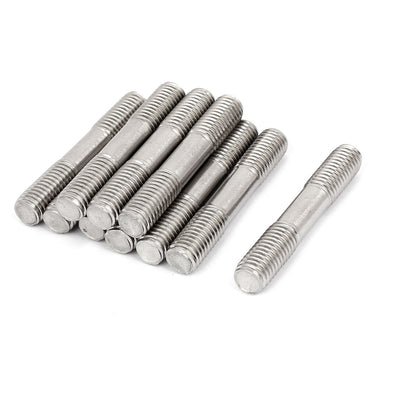 uxcell Uxcell 304 Stainless Steel Double End Thread Tight Adjustable Push Rod Stud M10x60mm 10pcs