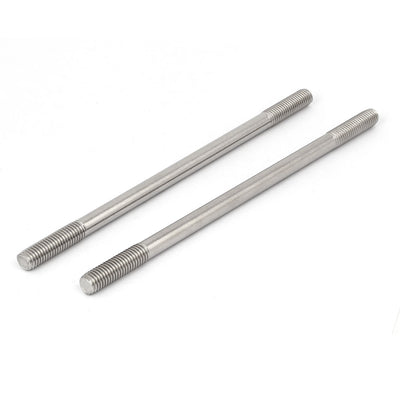 Harfington Uxcell 304 Stainless Steel Double End Thread Tight Adjustable Push Rod Stud M10x200mm 5pcs