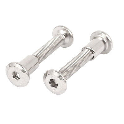 Harfington Uxcell M6 x 35mm Hex Socket Head Barrel Nut Countersunk Screw Bolt Fasteners 10 Sets