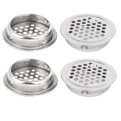 uxcell Uxcell 35mm Dia Metal Round Shape Flat Mesh Hole Air Vent Ventilation Louver 4pcs