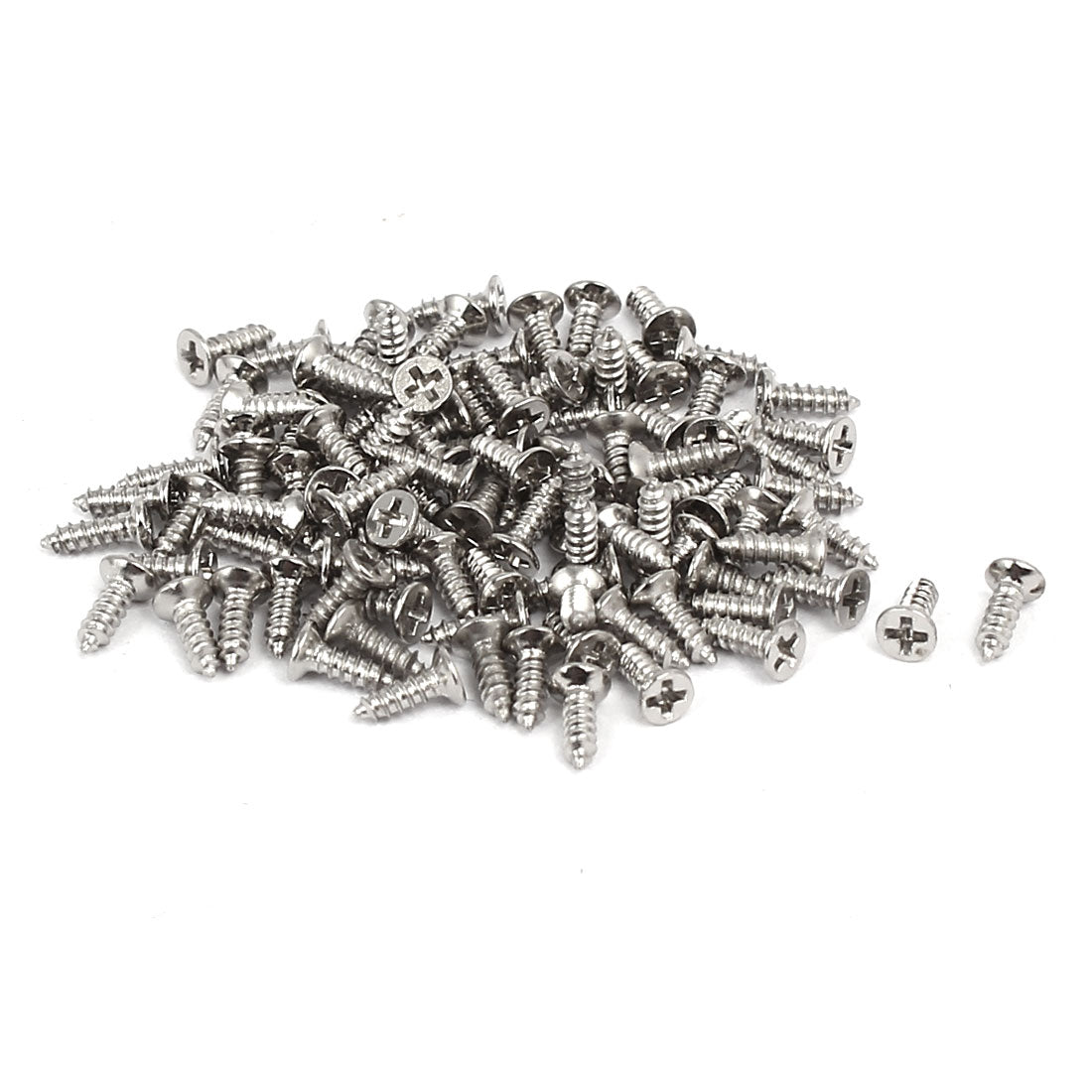 uxcell Uxcell M1.2x4mm Metal Phillips Drive Flat Head Self Tapping Screws Fastener 100pcs