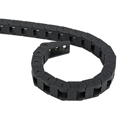 Harfington Uxcell R15 7mm x 7mm Internal Size Black Plastic Cable Wire Carrier Drag Chain 1M Length for CNC