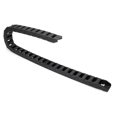 uxcell Uxcell R18 10mm x 20mm Black Plastic Cable Wire Carrier Drag Chain 1M Length for CNC