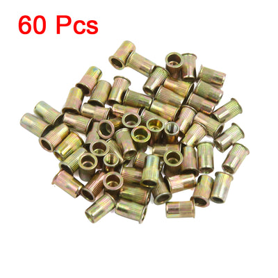 uxcell Uxcell 60 Pcs Car M5 Bronze Tone Stainless Steel Thread Small Head Rivet Nut Nutserts