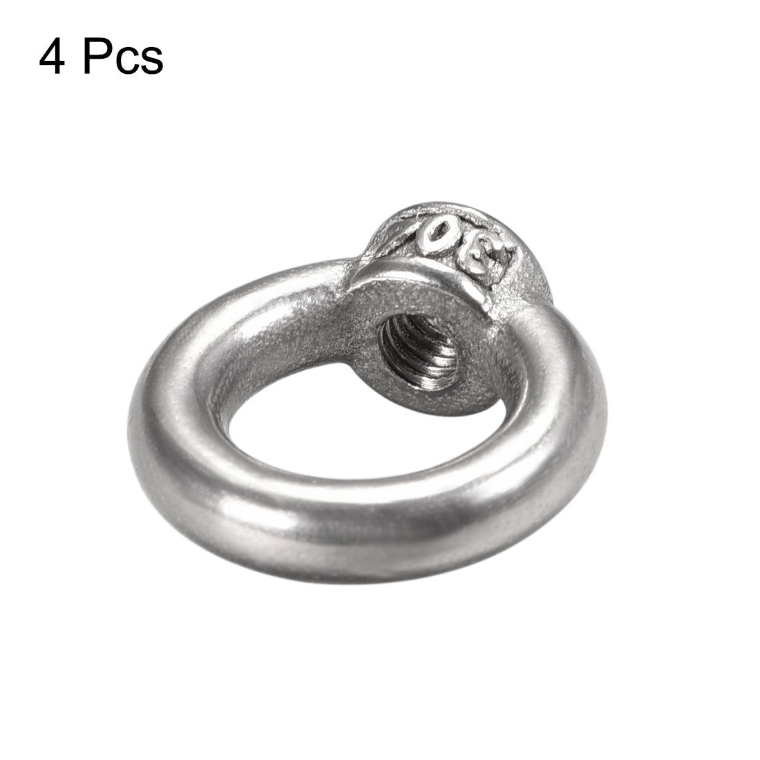 uxcell Uxcell M4 Thread Dia 304 Stainless Steel Ring Shape Eyed Bolt Lifting Eye Nut 4PCS