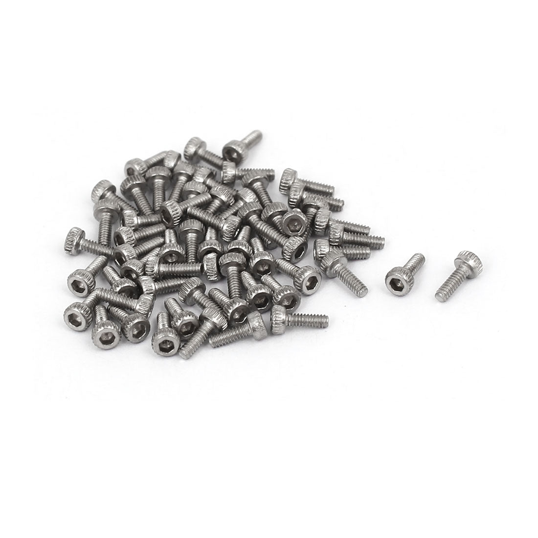 uxcell Uxcell M1.4 x 4mm Thread 304 Stainless Steel Hex Socket Head Cap Screw DIN912 60pcs