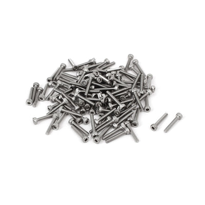 uxcell Uxcell M2x12mm 0.4mm Pitch 304 Stainless Steel Hex Socket Head Cap Screw DIN912 120pcs