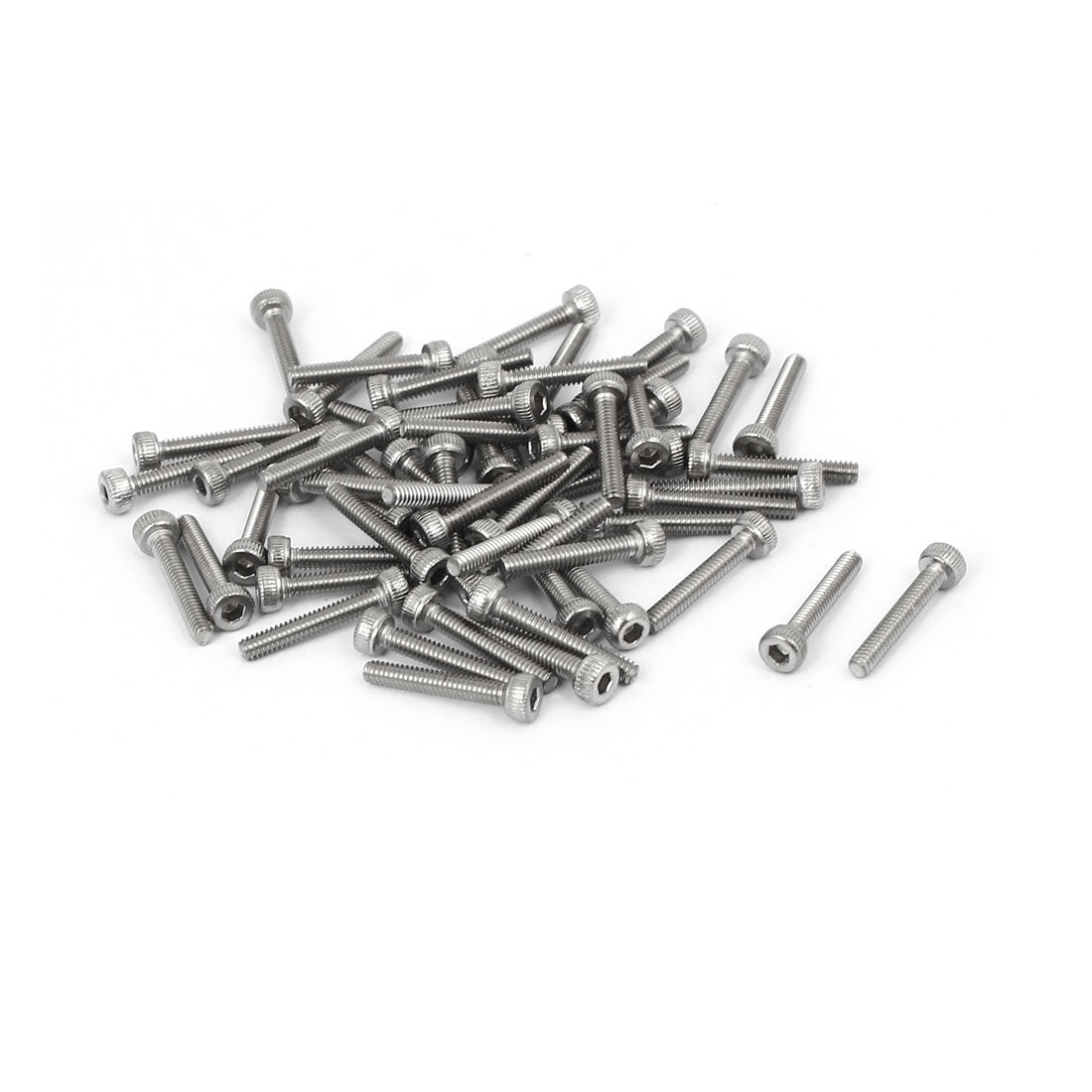 uxcell Uxcell M2x12mm 0.4mm Pitch 304 Stainless Steel Hex Socket Head Cap Screw DIN912 55pcs