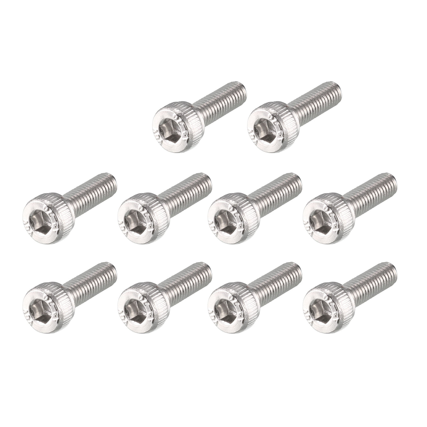 uxcell Uxcell M3x10mm Thread 304 Stainless Steel Hex Socket Head Cap Screw Bolt DIN912 55pcs