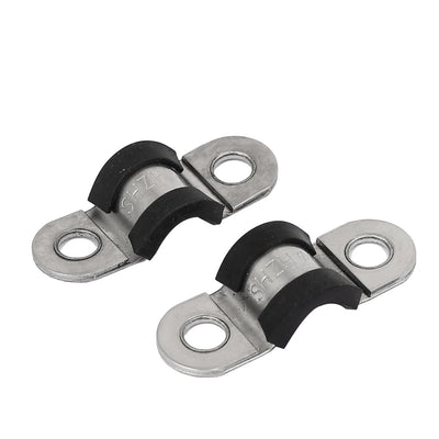 Harfington Uxcell 8mm U Clips EPDM Rubber Lined Mounting Brackets 5pcs for Pipe Tube Cable