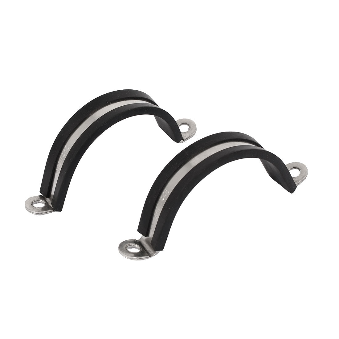 uxcell Uxcell 45mm EPDM Rubber Lined U Shaped Saddle Clamp Tube Pipe Clips 5 Pcs