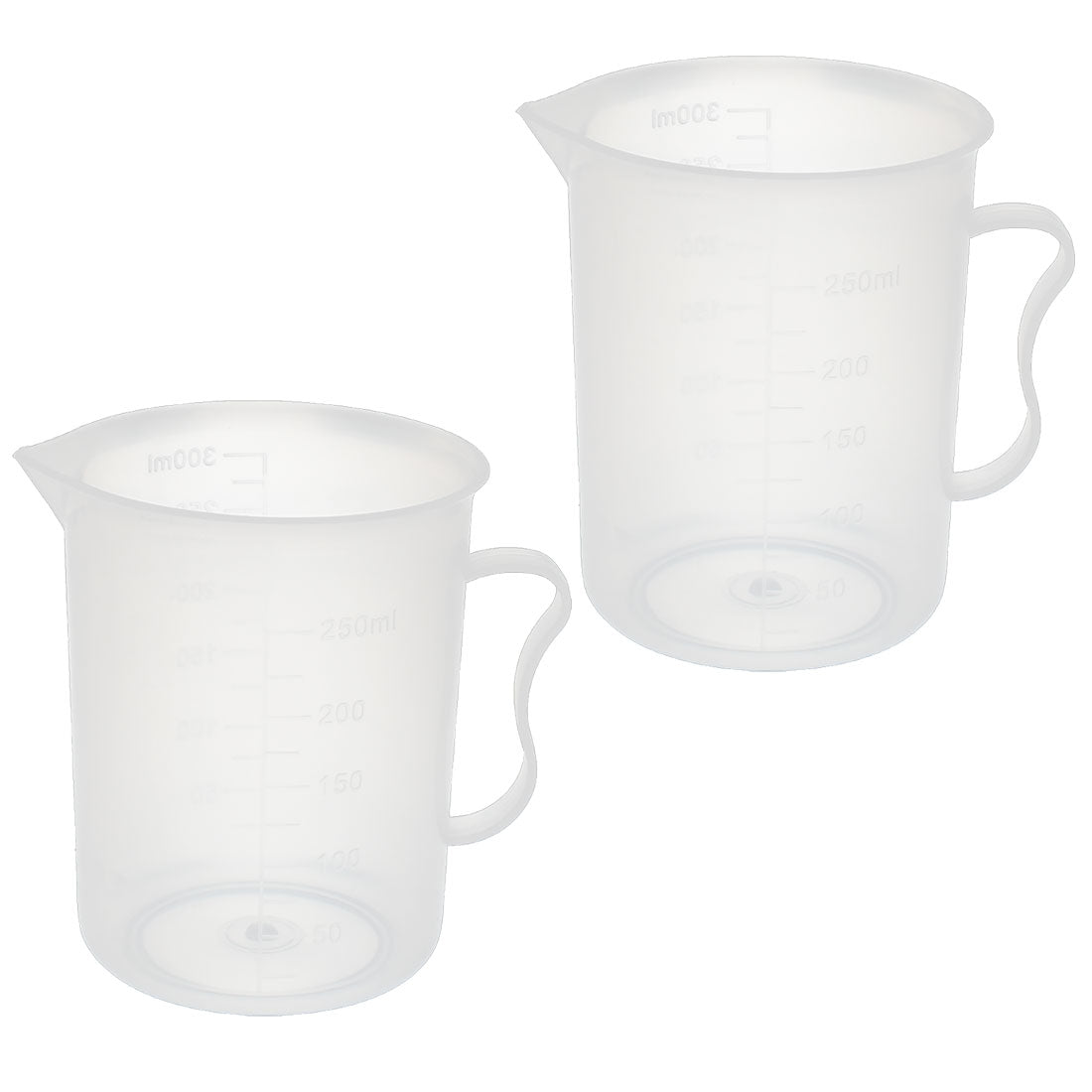 uxcell Uxcell 2 Pcs Kitchen Lab 300mL Plastic Measuring Cup Jug Pour Spout Container