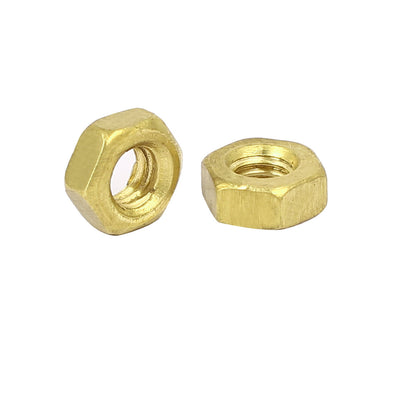 Harfington Uxcell M4 Brass Finished Metric Hex Nut Fastener Brass Tone 10pcs