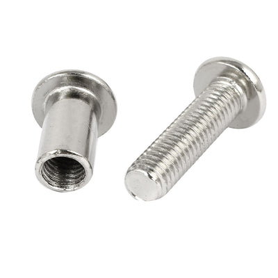 Harfington Uxcell M8x30mm Metal Phillips Countersunk Head Screw Bolts Dowel Barrel Nuts 10 Pcs