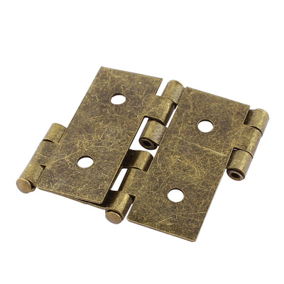 Harfington Uxcell 46mmx54mm Retro Style Double Acting Folding Screen Hinge Bronze Tone 10pcs