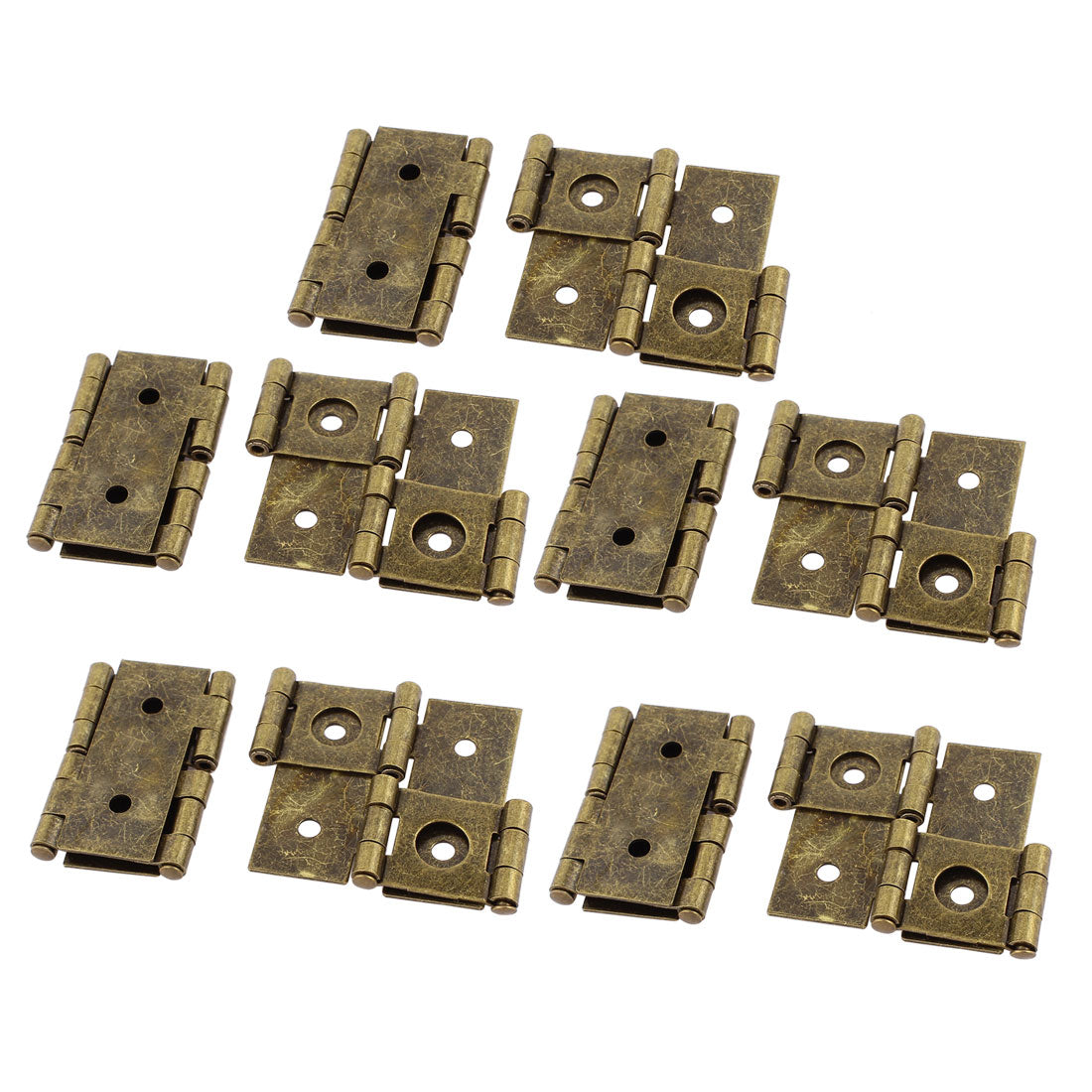 uxcell Uxcell 46mmx54mm Retro Style Double Acting Folding Screen Hinge Bronze Tone 10pcs