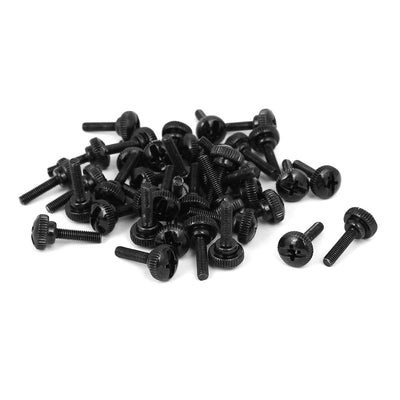 uxcell Uxcell M3 x 12mm gerändelte Kopf Rändelschraube schwarz 40pcs für Computer PC Gehäuse de