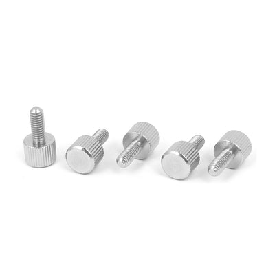 uxcell Uxcell Computer PC Case Stainless Steel Flat Head Knurled Thumb Screw M4 x 10mm 5pcs